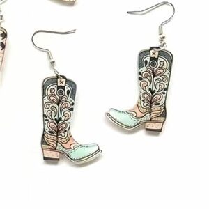 Cowgirl Boot Earrings, Acrylic